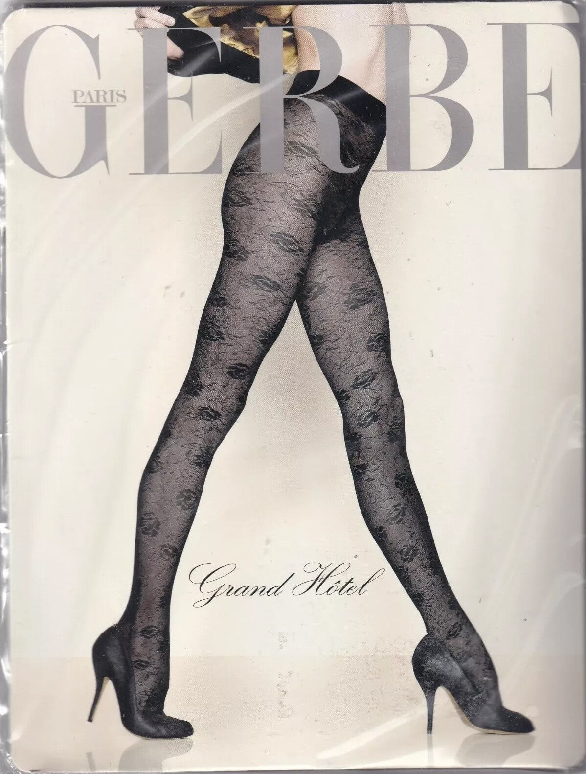 Collant GERBE GRAND HÔTEL Noir. Taille 1 - 8½. Baroque fashion tights