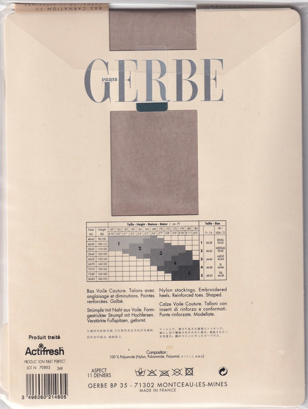 Bas couture GERBE CARNATION 11 D 3 coloris. Fully Fashioned Stockings