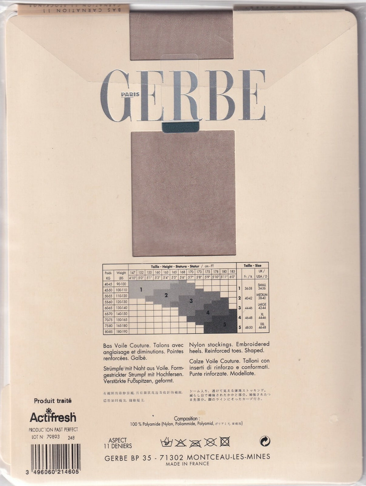 Bas couture GERBE CARNATION 11 D 3 coloris. Fully Fashioned Stockings