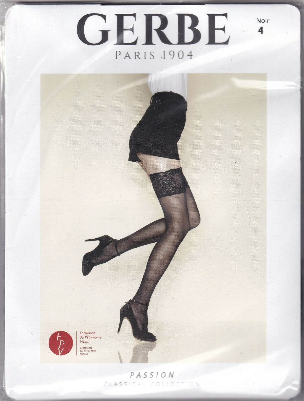 Bas jarretière GERBE PASSION 20 D Écru ou Noir. 4 tailles. Stay-ups
