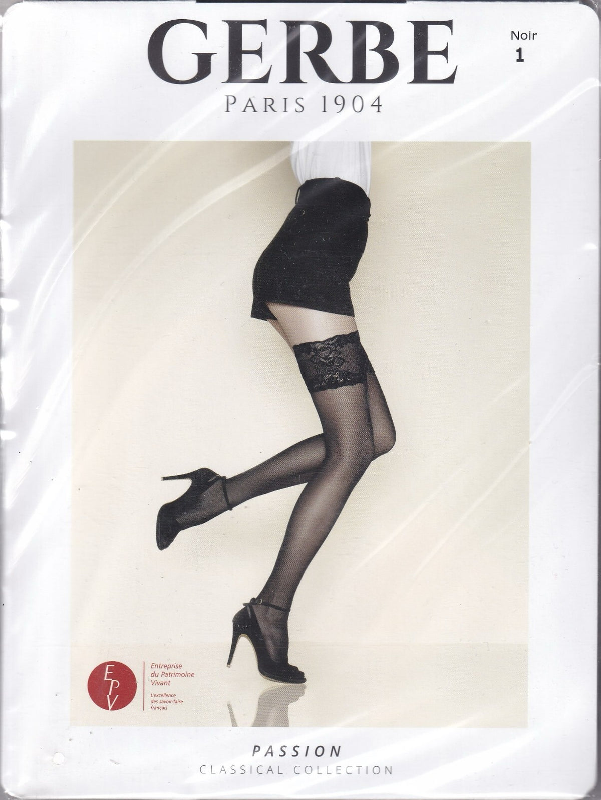 Bas jarretière GERBE PASSION 20 D Écru ou Noir. 4 tailles. Stay-ups