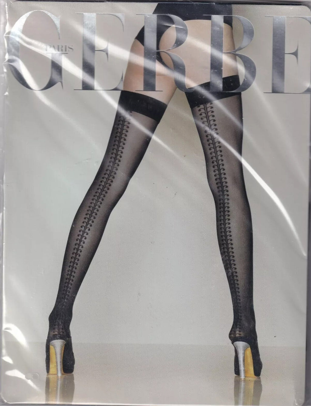 Bas jarretière GERBE LIAISON Noir. T 1 - 8½. Lovely fashion stay-ups