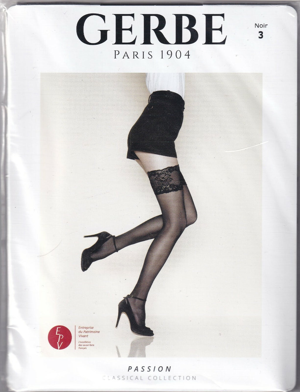 Bas jarretière GERBE PASSION 20 D Écru ou Noir. 4 tailles. Stay-ups