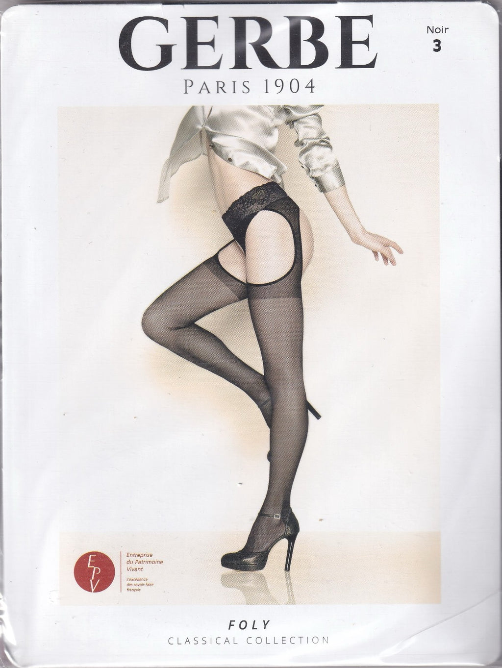 Collant GERBE FOLY 15 D coloris Noir. 6 tailles. Open tights