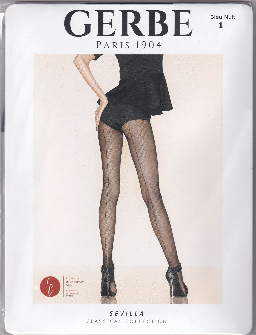 Collant GERBE SÉVILLA Bleu Nuit ou Cannelle. 3 tailles. Seamed tights