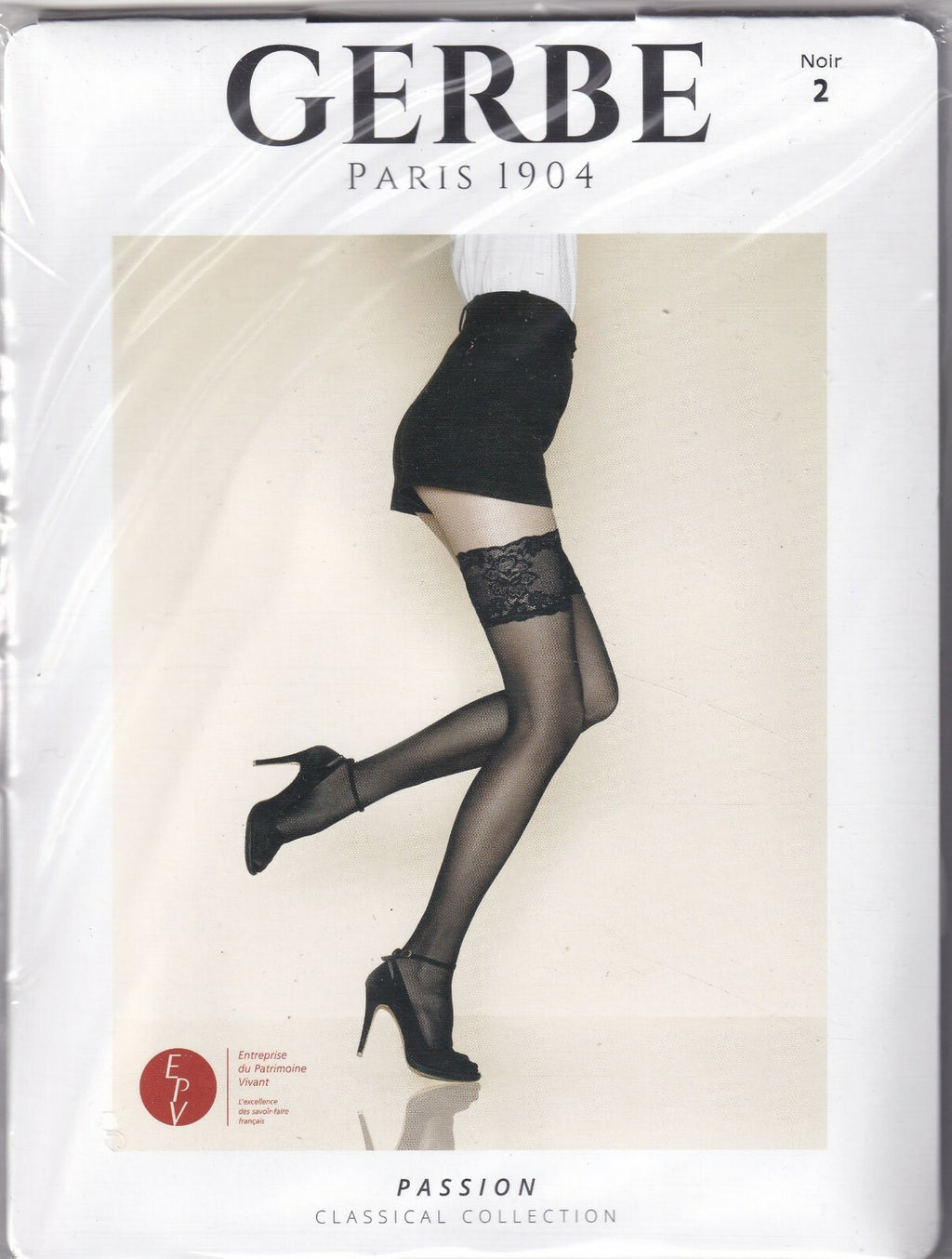 Bas jarretière GERBE PASSION 20 D Écru ou Noir. 4 tailles. Stay-ups