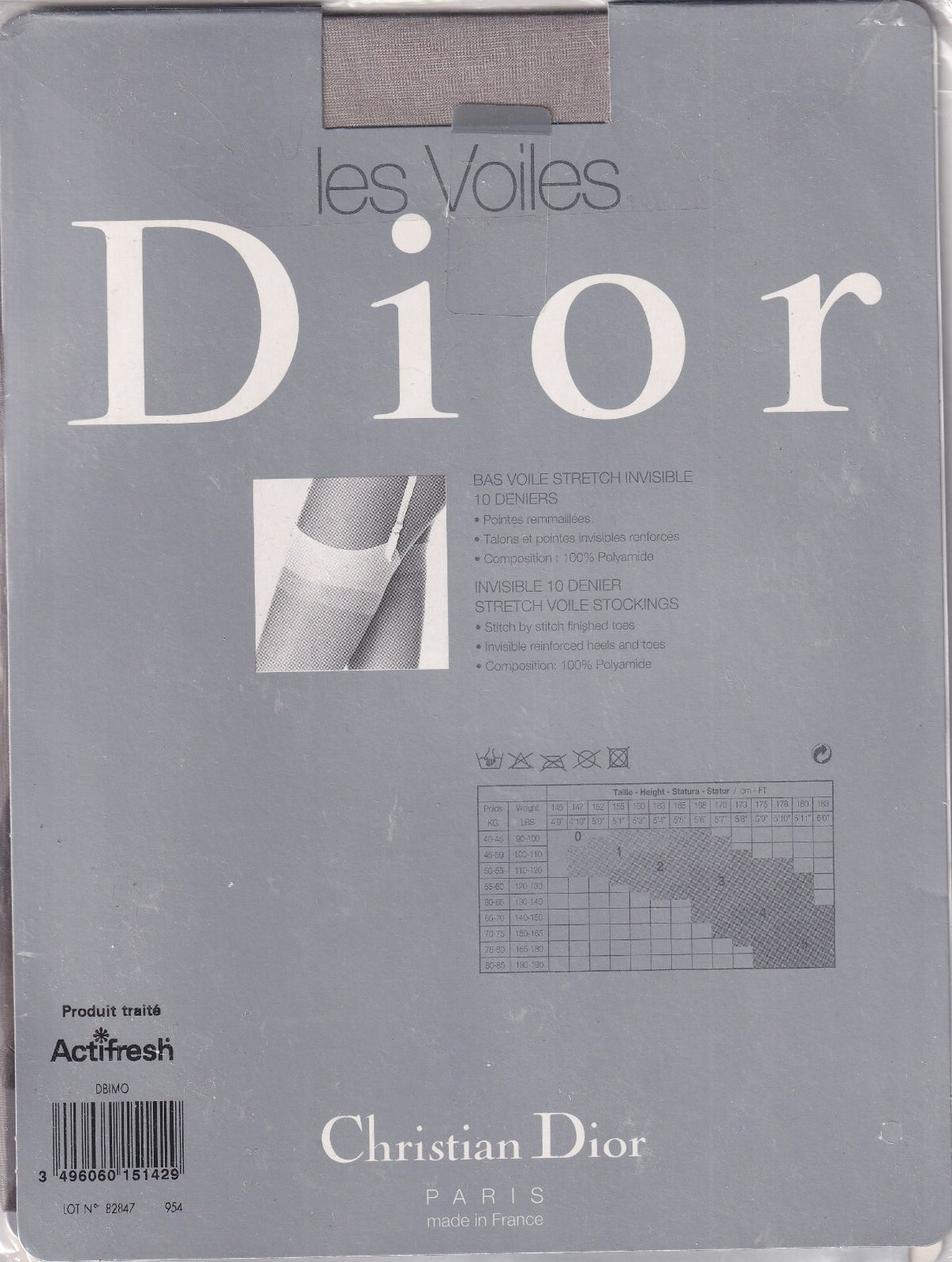 Bas DIOR DIORISSIMO 10 D 6 coloris 2 tailles. Ultra sheer stockings