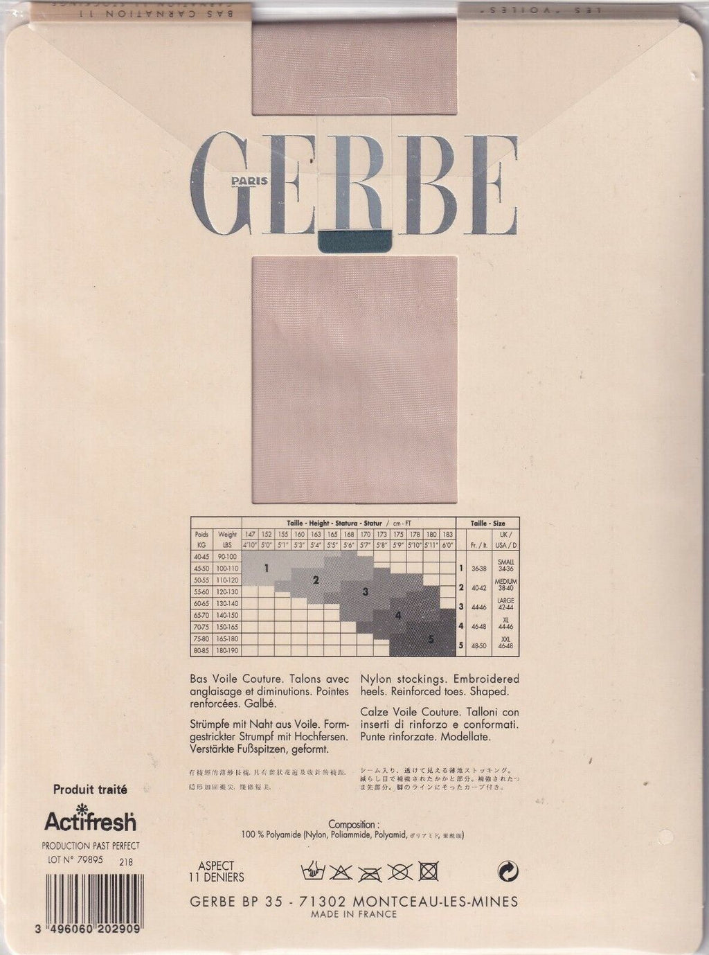 Bas couture GERBE CARNATION 11 D 3 coloris. Fully Fashioned Stockings