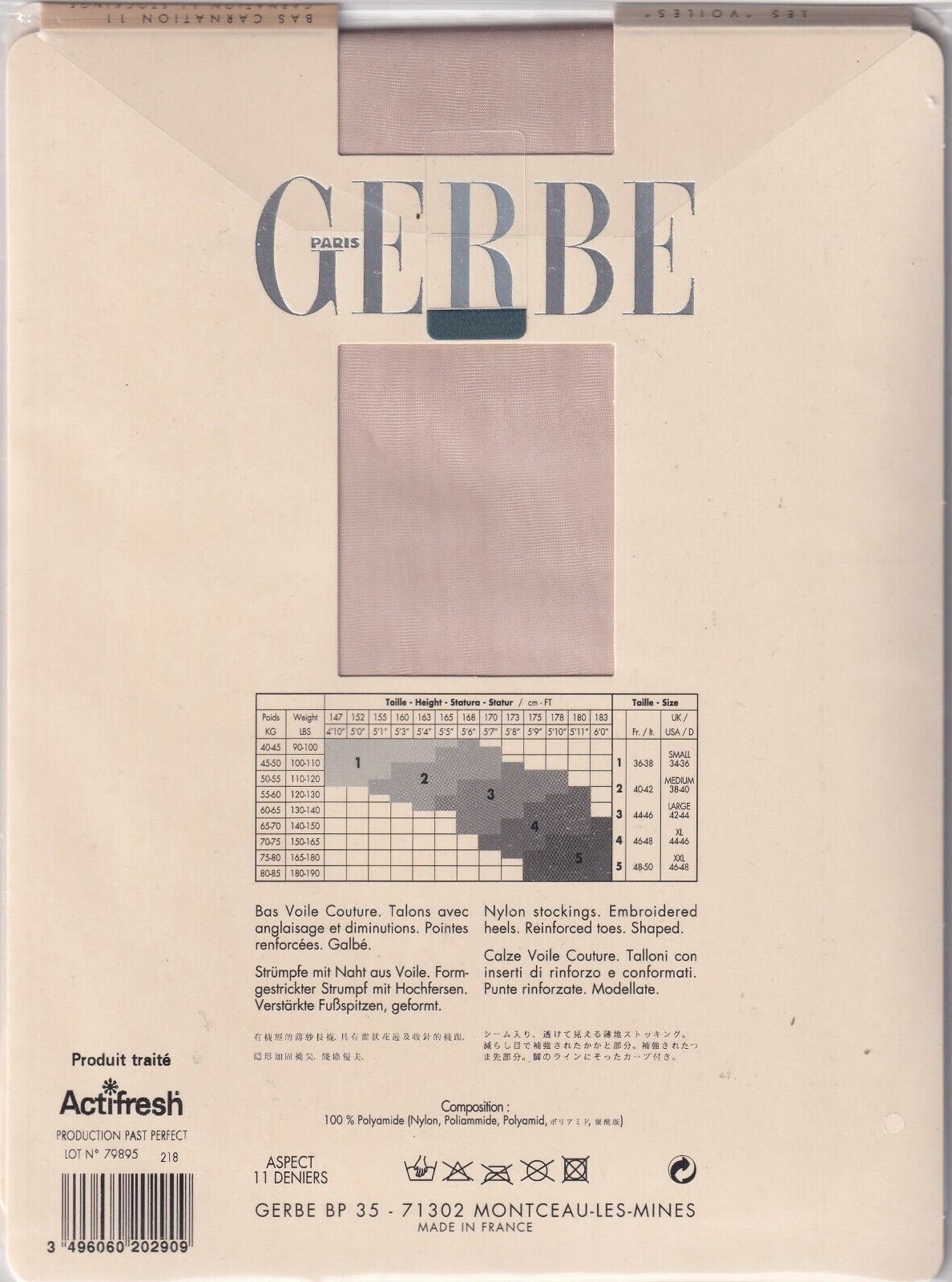 Bas couture GERBE CARNATION 11 D 3 coloris. Fully Fashioned Stockings