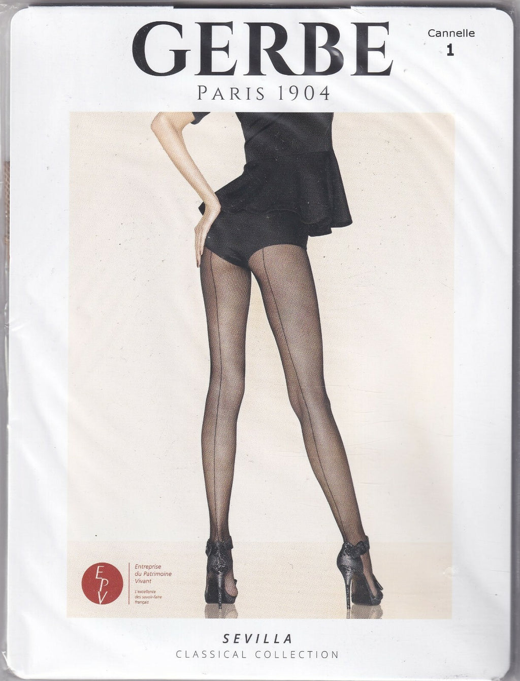 Collant GERBE SÉVILLA Bleu Nuit ou Cannelle. 3 tailles. Seamed tights