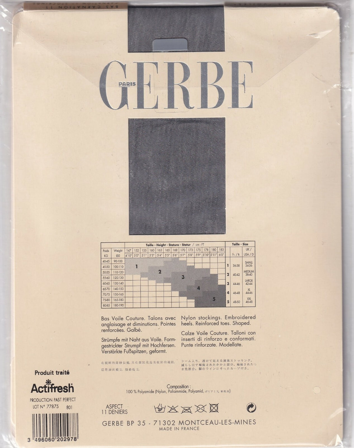 Bas couture GERBE CARNATION 11 D 3 coloris. Fully Fashioned Stockings