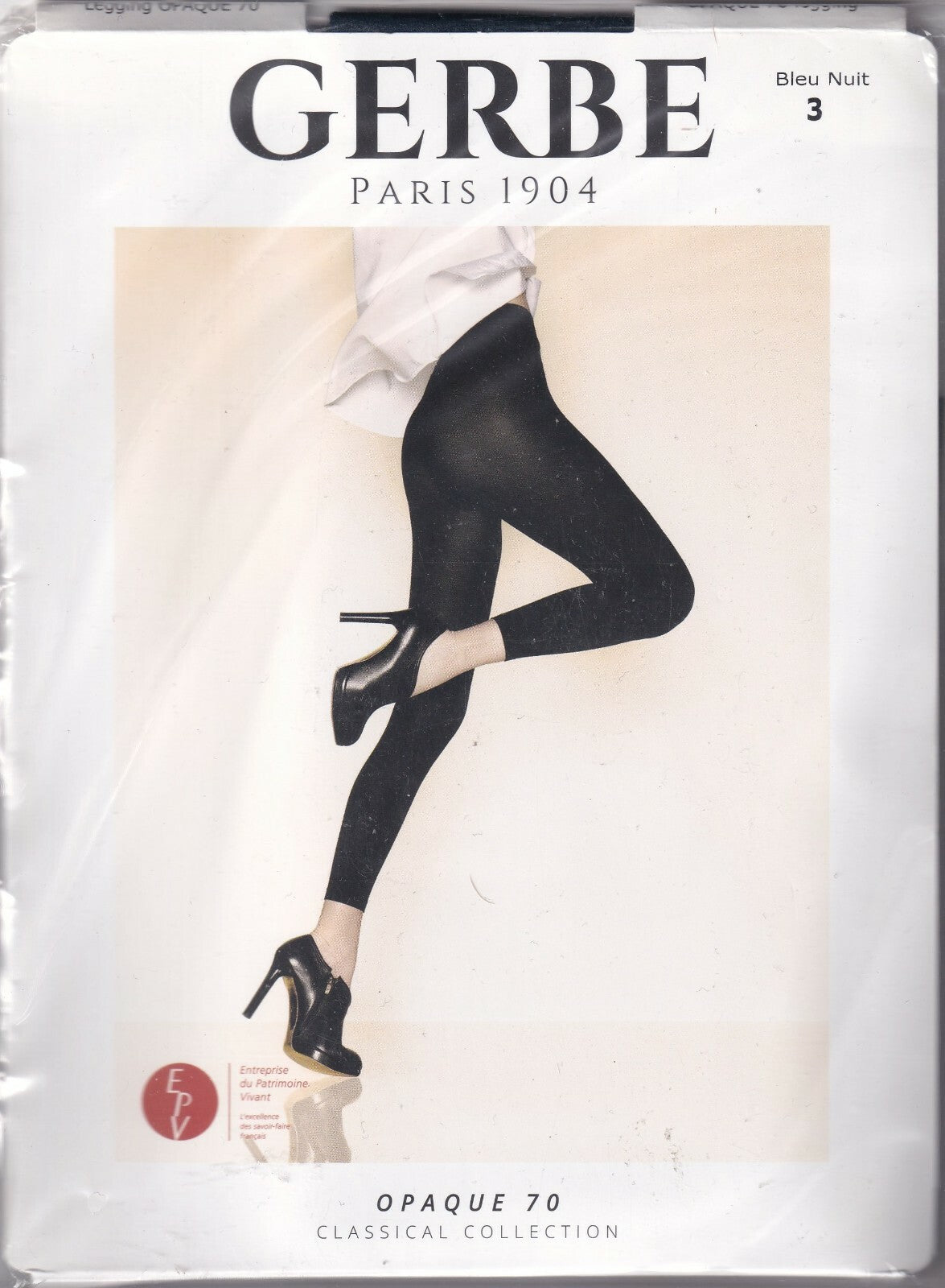 Legging GERBE OPAQUE 70 D Bleu Nuit ou Noir. 5 tailles.