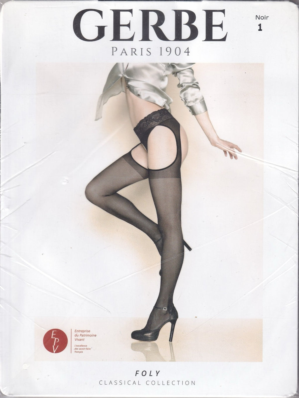 Collant GERBE FOLY 15 D coloris Noir. 6 tailles. Open tights