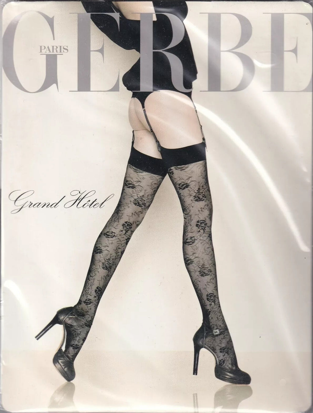 Bas GERBE GRAND HÔTEL Noir. 3 tailles. Baroque fashion stockings