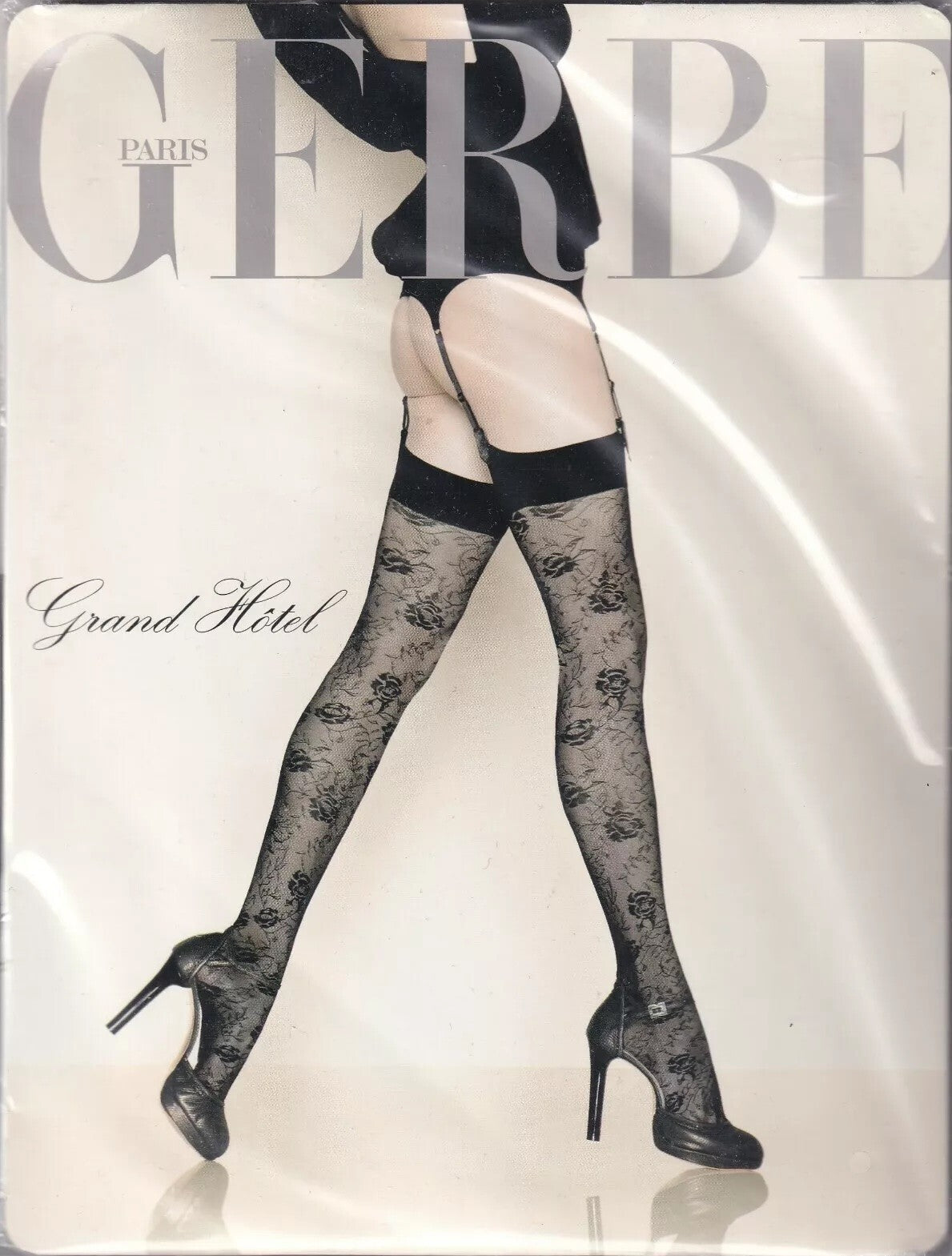 Bas GERBE GRAND HÔTEL Noir. 3 tailles. Baroque fashion stockings