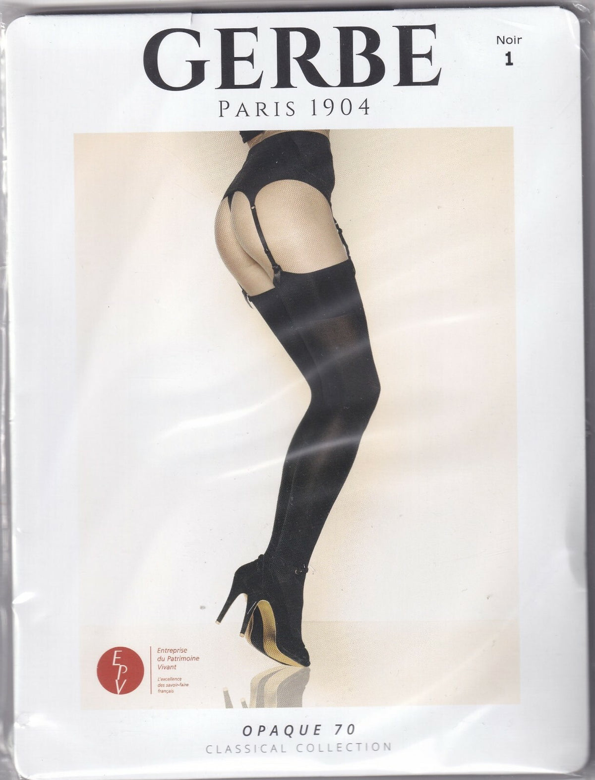 Bas GERBE OPAQUE 70 D coloris Noir. 3 tailles. Stockings.