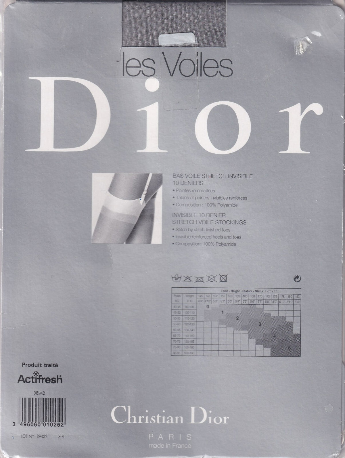 Bas DIOR DIORISSIMO 10 D 6 coloris 2 tailles. Ultra sheer stockings