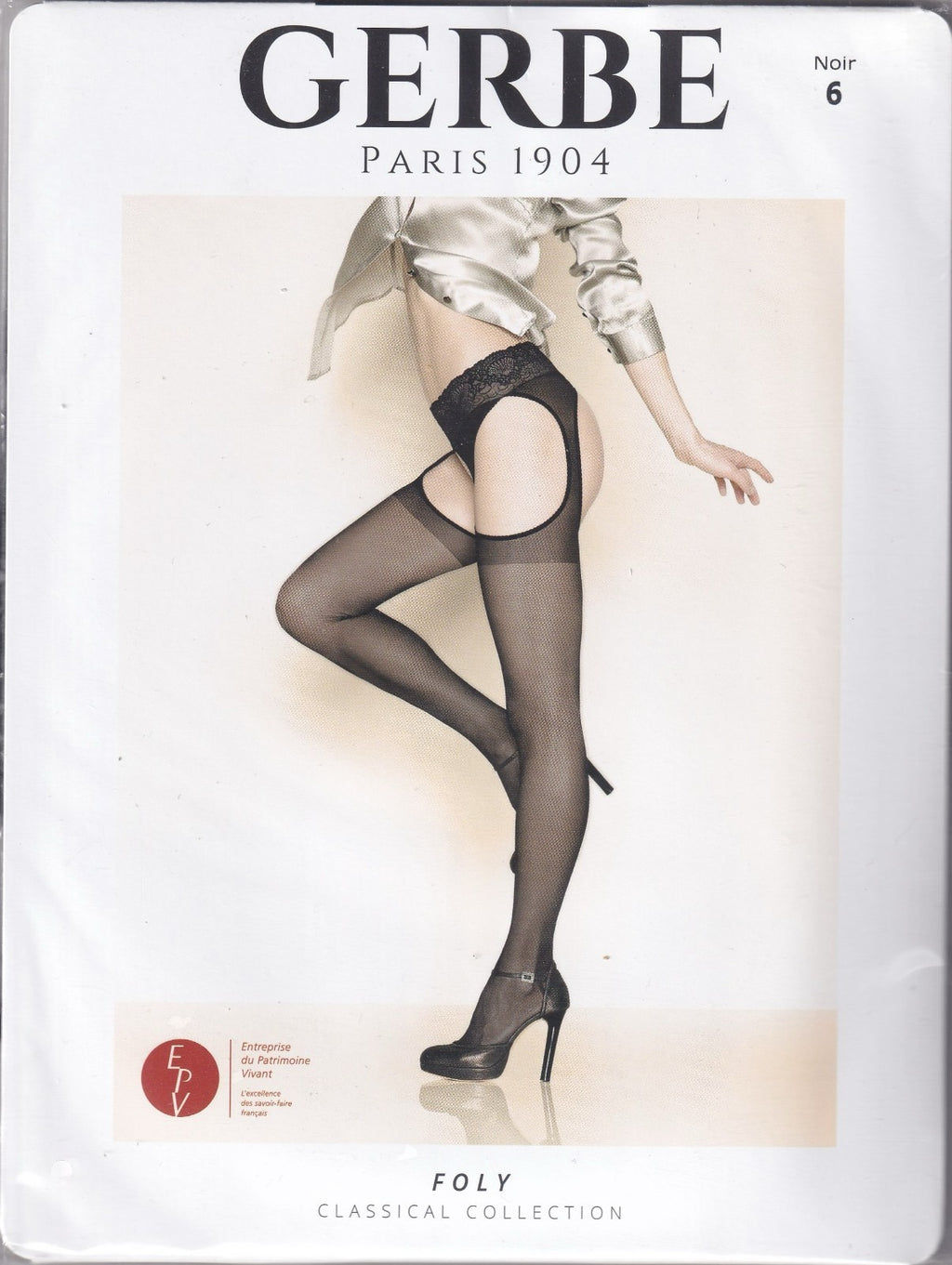 Collant GERBE FOLY 15 D coloris Noir. 6 tailles. Open tights