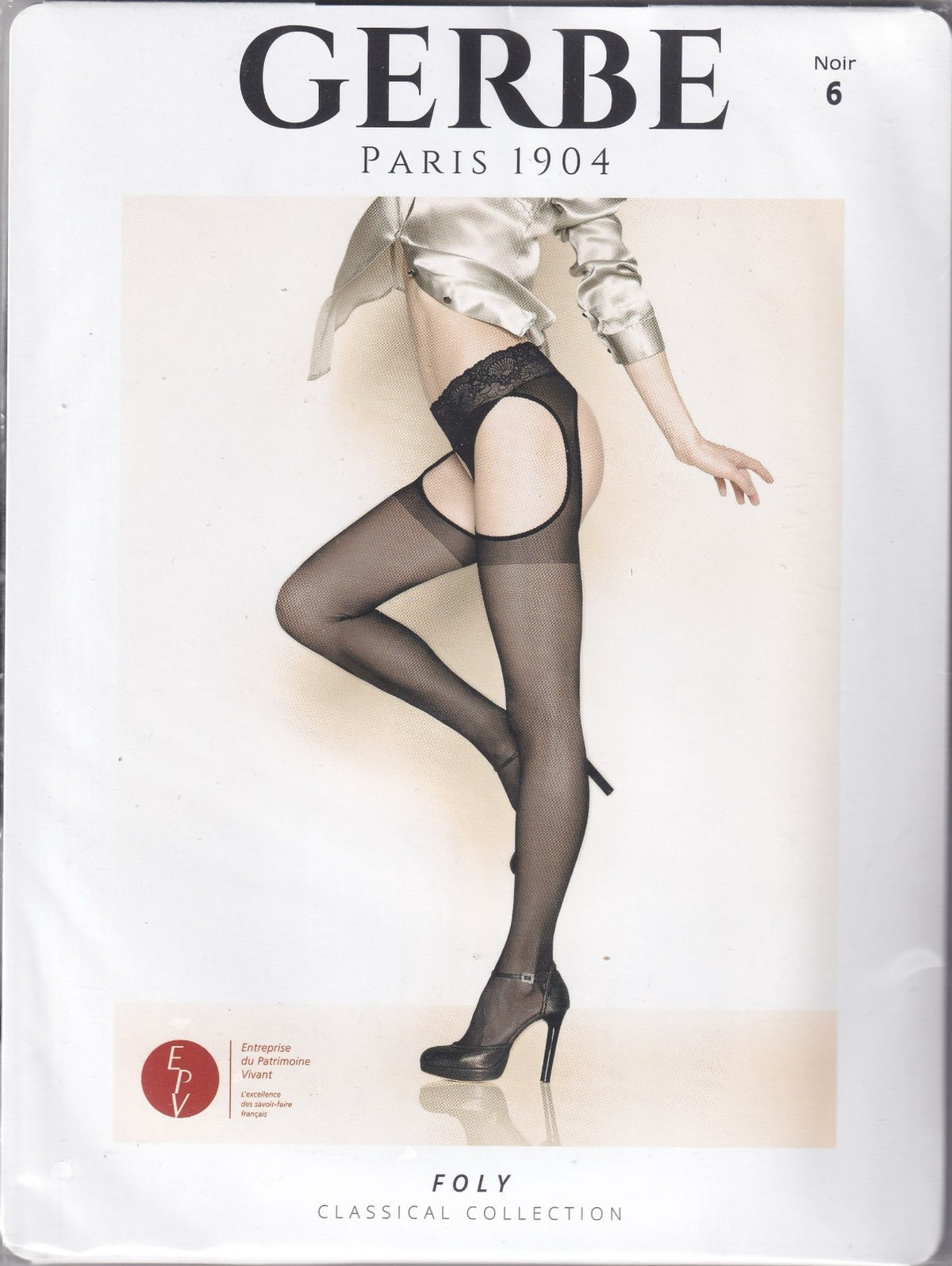 Collant GERBE FOLY 15 D coloris Noir. 6 tailles. Open tights